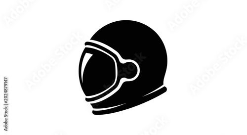 Canvastavla Astronaut helmet silhouette on white background