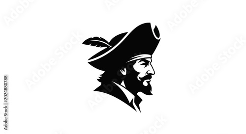Bild auf Leinwand Pirate silhouette on white background