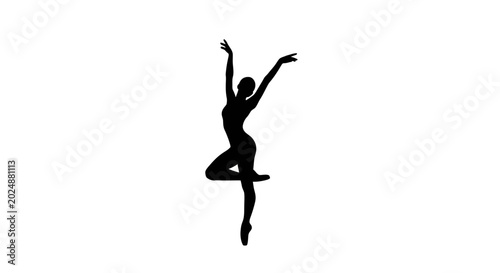 Foto Ballet dancer silhouette on white