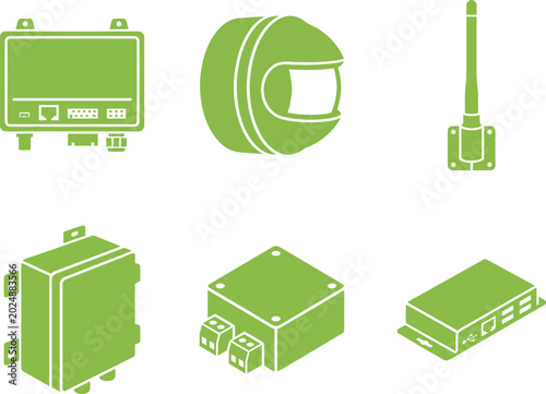 Streetlight controllers and smart city technology icon