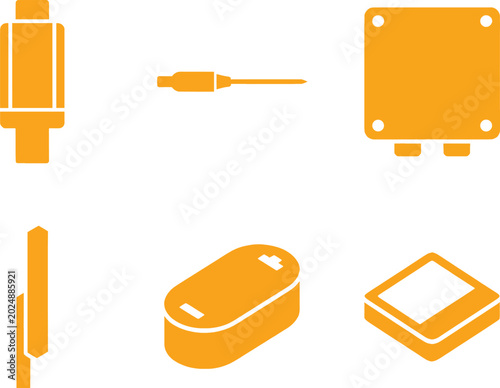 Sap sensors and vineyard telemetry icons featuring flow sensor and data node