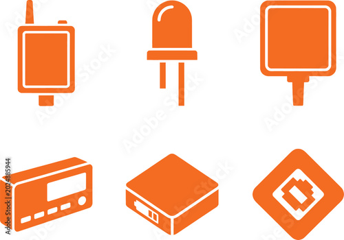Maturity transmitters data loggers and sensor hardware icons