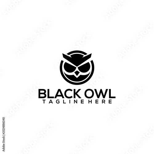 Flat Simple Owl Logo Template 