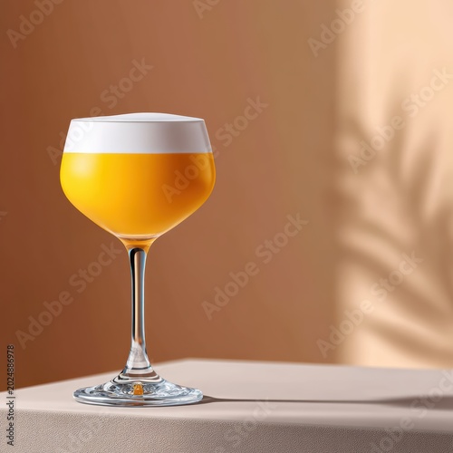 Refined nonalcoholic citrus mocktail on matte background