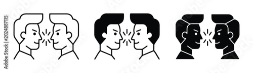 Foto Conflict Icons, Confrontation Vector Graphics, Argument Symbols, Disagreement Il