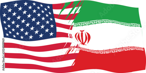 USA IRAN FLAG