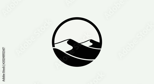 Konstfotografi Desert landscape icon in circular frame