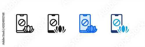 Foto Digital Detox Smartphone No Sign Icon multiple style collection