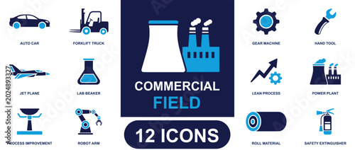 Quadro em tela Industrial icon set