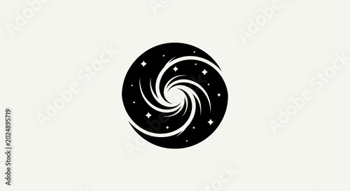 Abstract spiral black and white design