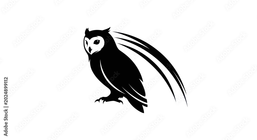 Fototapeta premium Owl logo design on white background