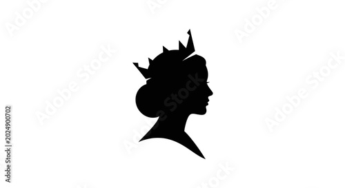 Silhouette profile portrait with crown vector