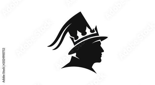 Silhouette profile with crown