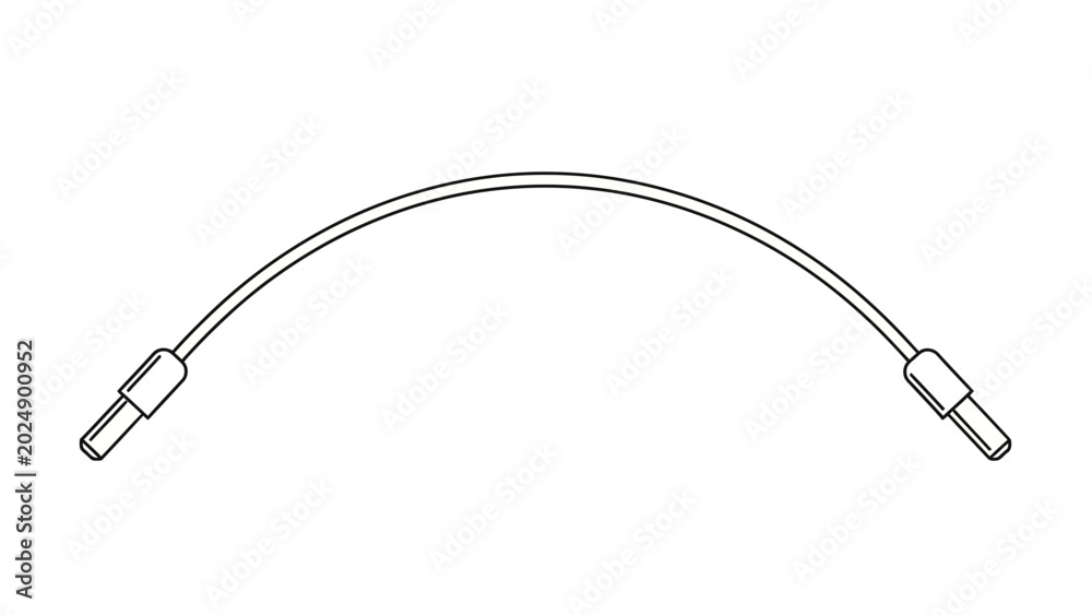 Obraz premium Curved Jumper Wire with Connectors, Electrical Component, Electronic Circuitry