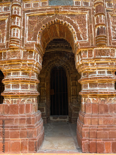 This Pancharatna temple, rich in terracotta work, is named the Shyamray or Pachmura Temple. This temple is richly endowed with terracotta ornamentation.