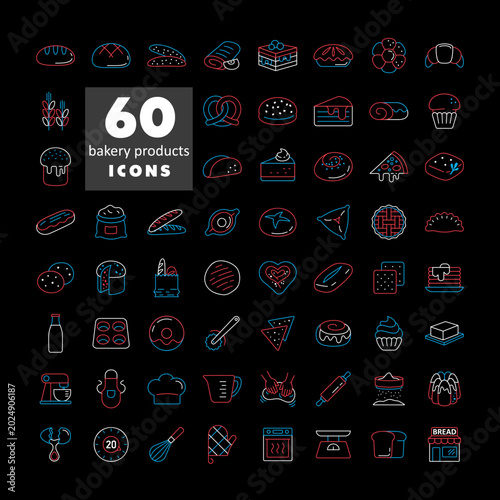 Bakery and Kitchen Essentials Vector Icon Set