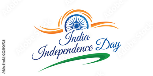 Billede på lærred India independence day celebration logo with ashoka chakra