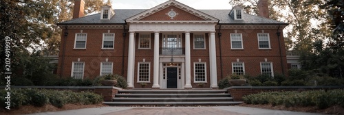 fraternity concept with frat house 