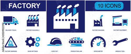 Quadro em tela Factory icon set