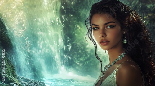 young woman in water