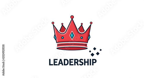 Red royal crown icon representing leadership and success in business