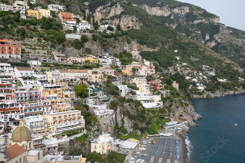 Beautiful view of picturesque terraces of Positano in Italy