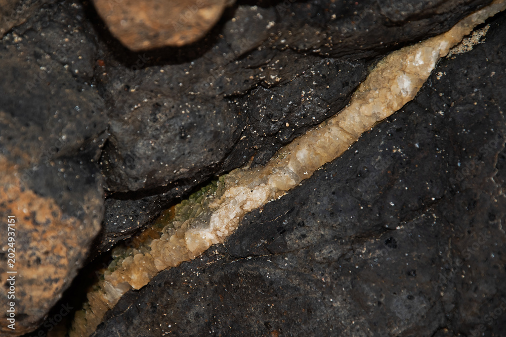Fototapeta premium Сlose up view of beautiful minerals in rocks