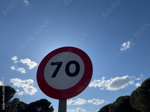 Tableau sur toile speed limit sign