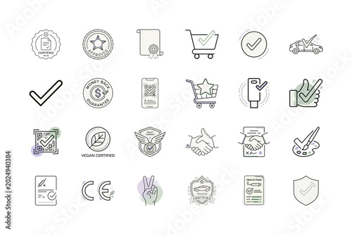 Certified Valid Stamp Icon or Approved Quality Badge Design