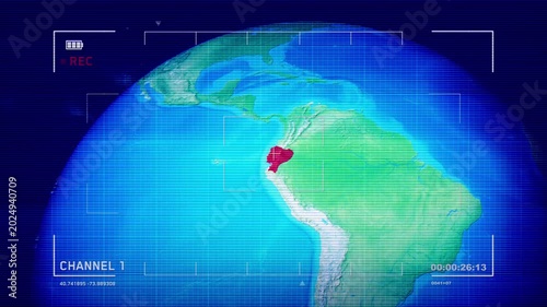 ecuador HUD Map With Effects Satellite