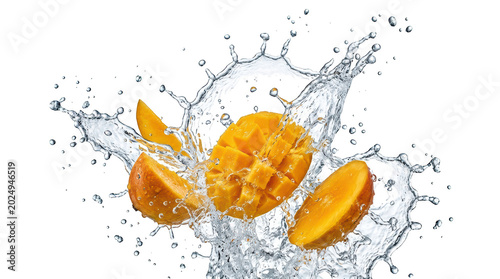 mango splash png mango fruit png water splash transparent background image