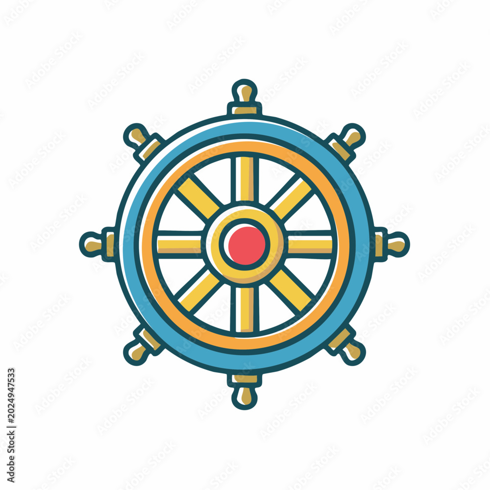 Obraz premium Ship's Wheel Icon