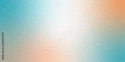 Abstract Grainy Gradient Background, Blurred Peach and Turquoise Blue Holographic Texture