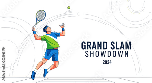 Photos Grand Slam Showdown 2024 – Tennis Tournament Poster Illustration