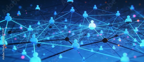 Visualizing a complex network with interconnected nodes and lines forming a web-like structure