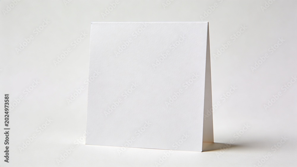 Fototapeta premium The image displays a white card standing on a surface.