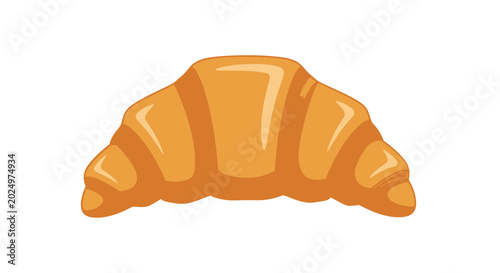 Foto Fresh Baked Golden Croissant Illustration