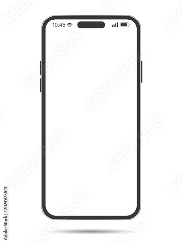 Smartphone mockup with blank screen vector illustration