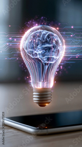 Digital Brain and Lightbulb...
