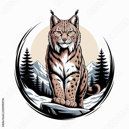 Tableau sur toile Lynx Feline Animal Mammal Creature.