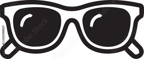 Fényképezés Sunglasses outline vector icon – summer beach eyewear isolated