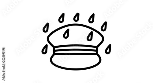 Tableau sur toile Police Officer Hat with Rain Drops.