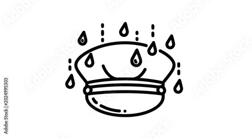Schilderij op canvas Sad Face Wearing a Hat Rain.