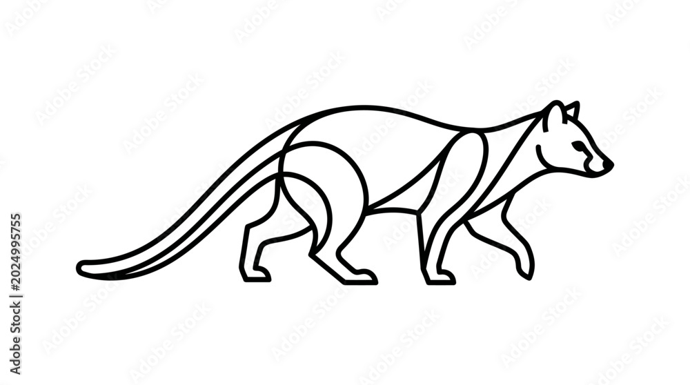 Fototapeta premium Minimalist Line Art Tasmanian Devil Illustration