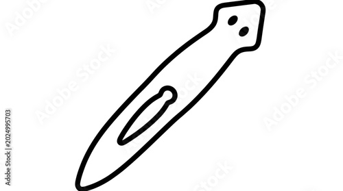 Flatworm Outline Drawing Isolated on White Background