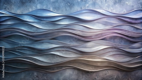 Abstract Serene Waves A Textured, Multi-hued Undulating Pattern of Smooth, Curving Lines on a Dark Background