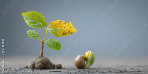 Seed growing into tree slowly symbolizing mastery development through patience consistent effort and long term dedication without shortcuts to success