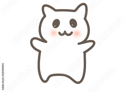 白いネコ　可愛いイラスト