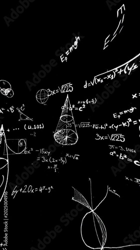 mathematics MATH meme overlay animation in layered algebra handwritten on chalkboard