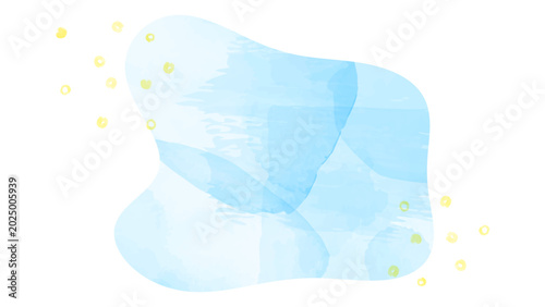 水彩風の青い抽象的な背景イラスト。流体シェイプの淡い水彩テクスチャ背景。